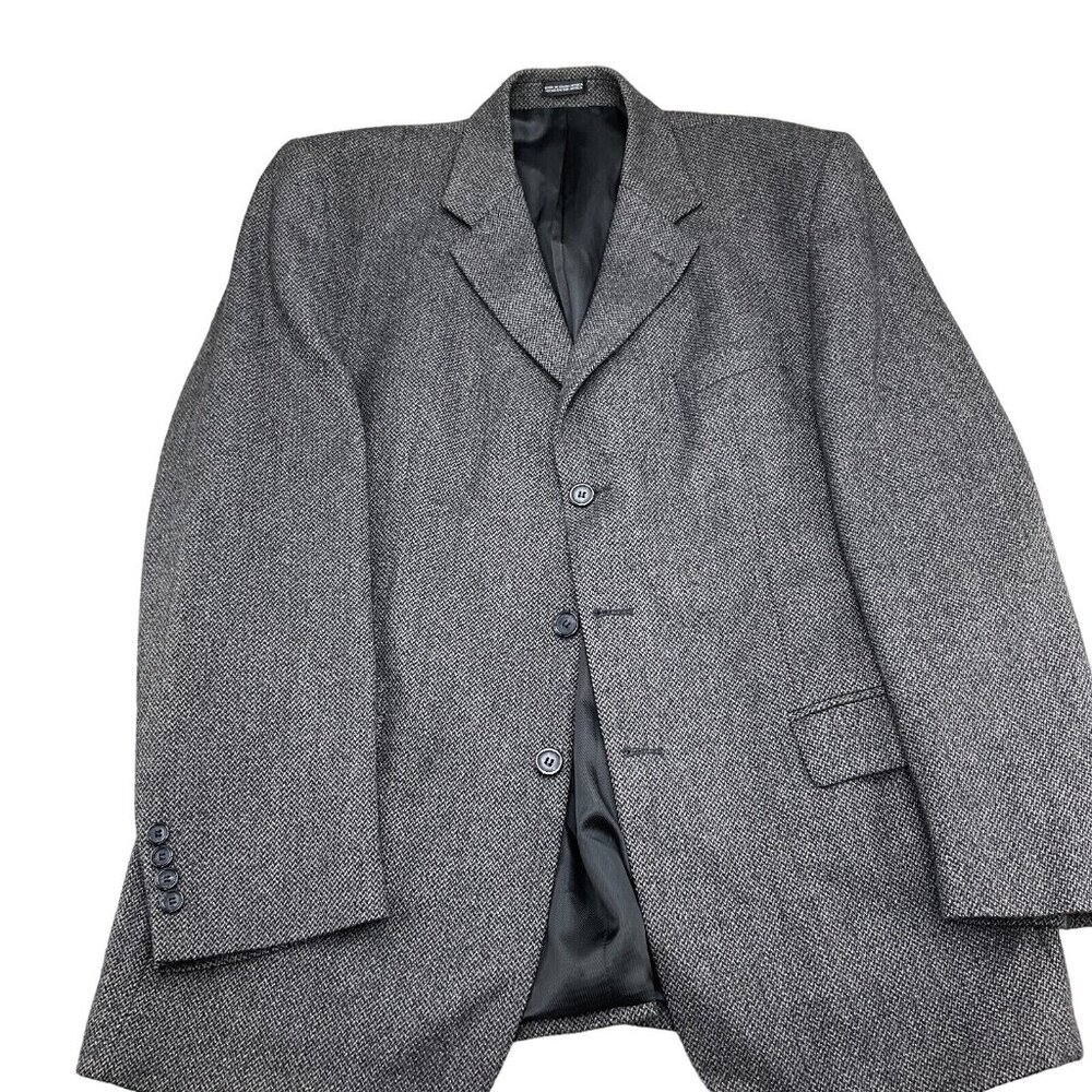 Stafford Blazer Men 44R Black Gray Wool‎ Cashmere Chevron Jacket South Africa